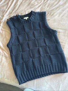 Black Checkerboard Sweater Vest